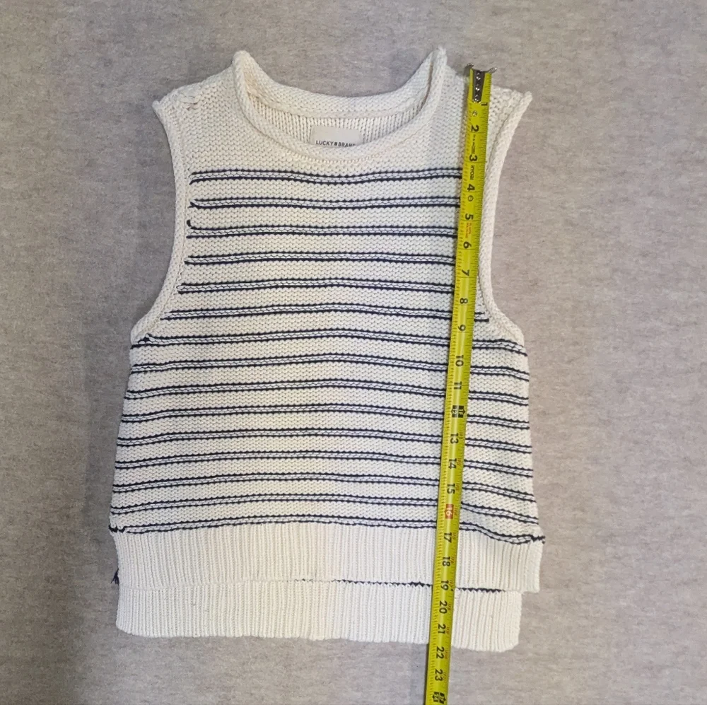 Lucky Brand Black And Cream Knit Tank Top Sweater Vest Size XS